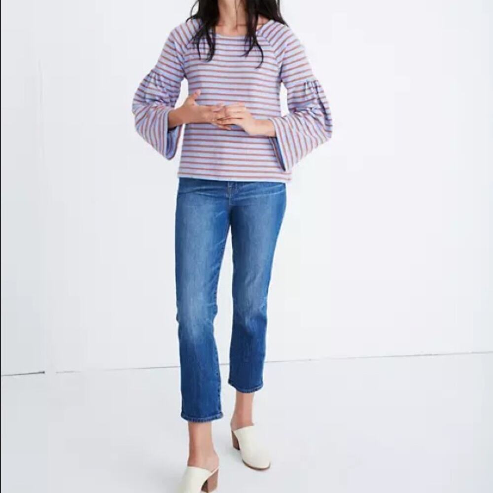 Madewell Shirred-Sleeve Sailor Top Size XXS